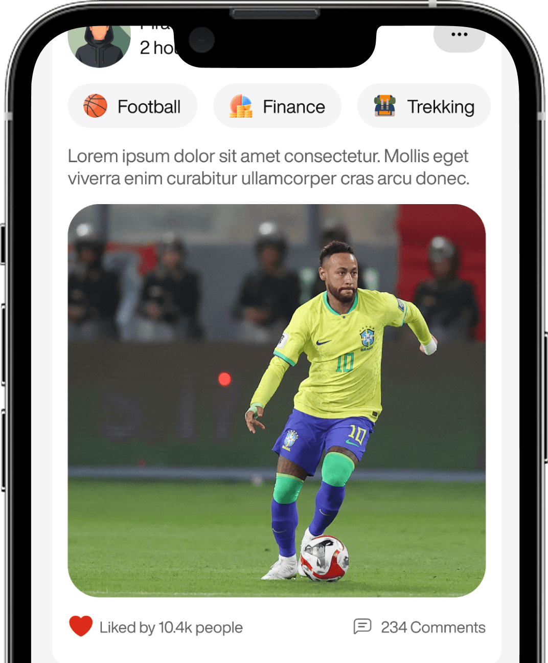 Interest algorithm matching screen on a phone.